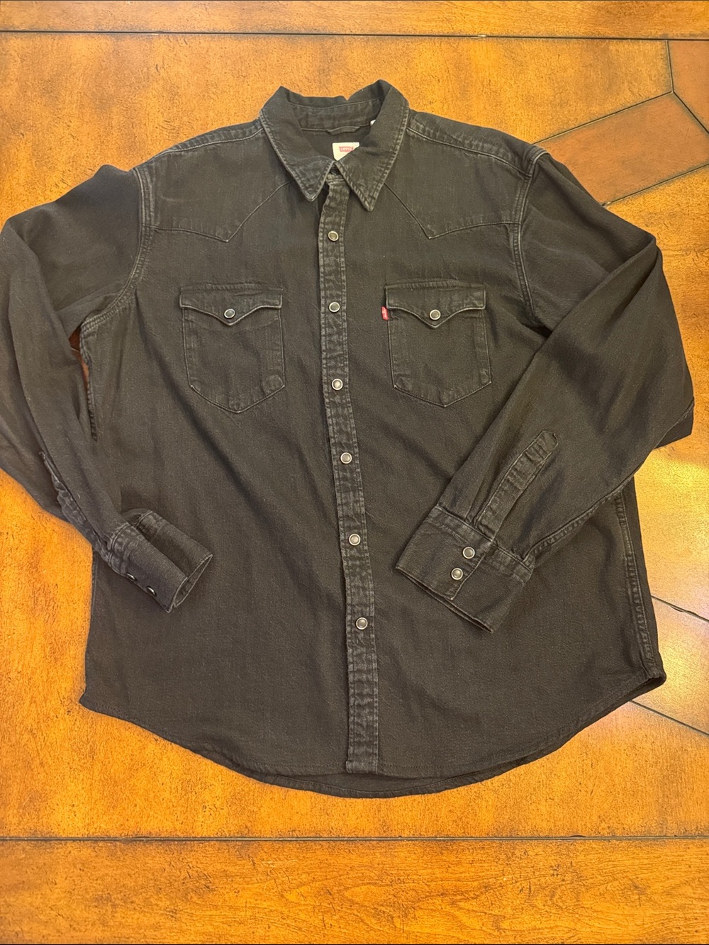 Levi's Black Button-Down Denim-Style Western Shirt